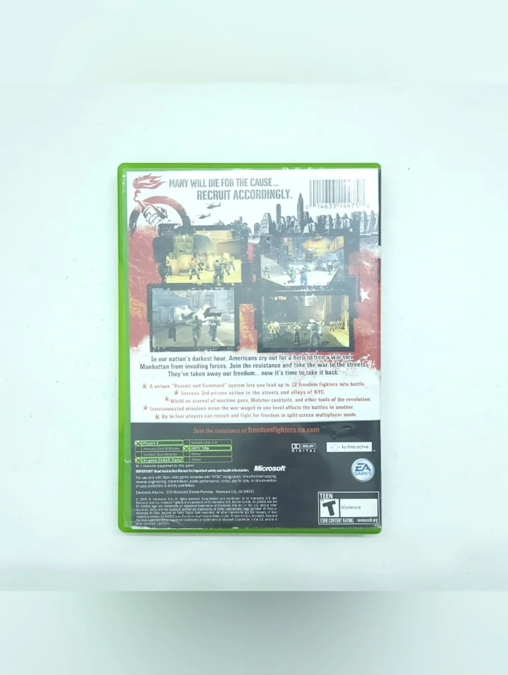 Freedom Fighters Xbox 2003 CIB Complete With Manual